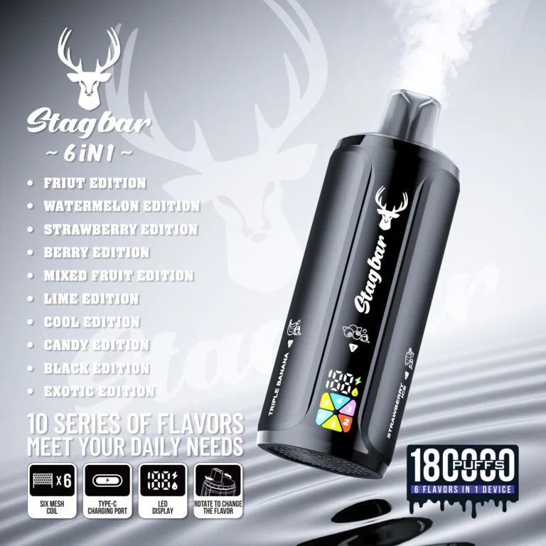 Stagbar 6in1 180000 Puffs – Rotary E-Cigarette 6in1 (108ml) - Image 2