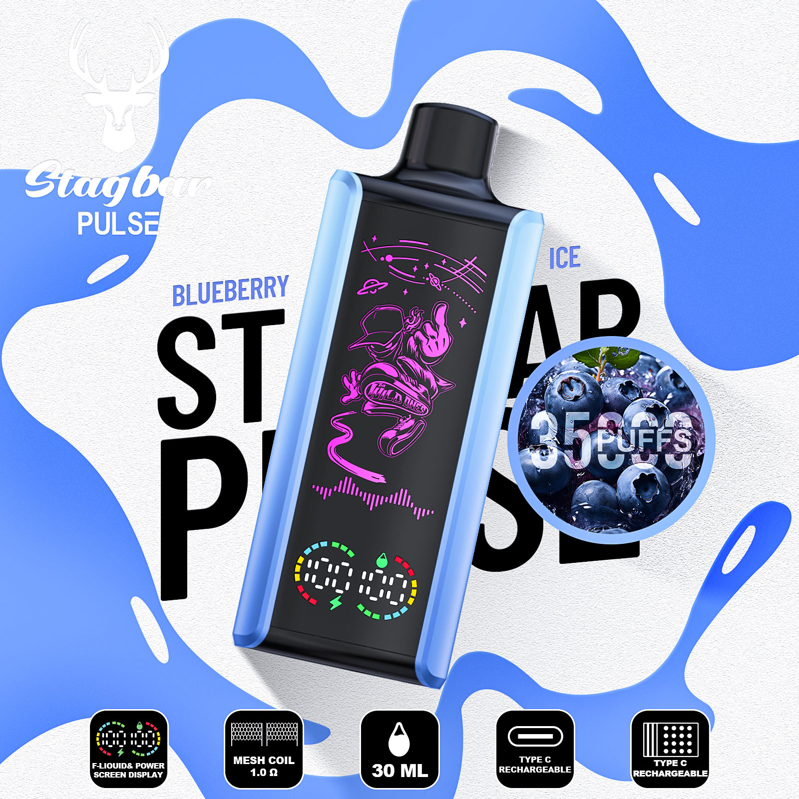 E Cigarette Stag Bar Pulse 35000 Puffs Vape - Image 4